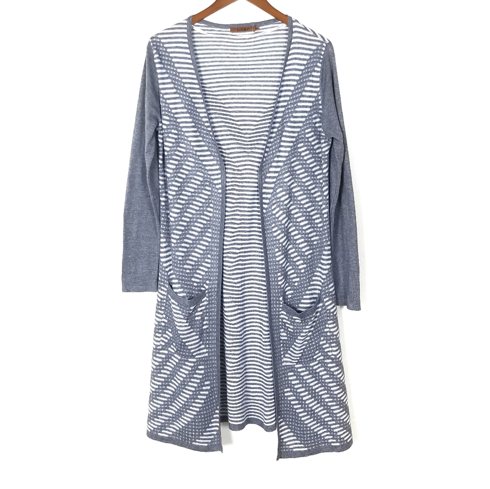 Belldini Cardigan Duster Gray/White M